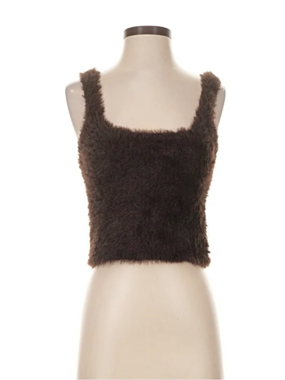 Anthropologie faux fur fuzzy pullover tank top sweater